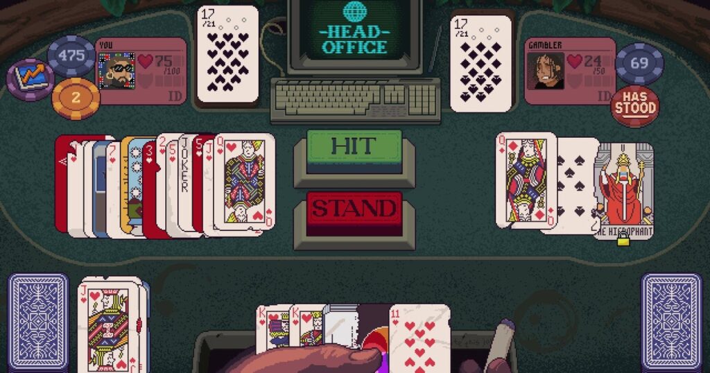 Dungeons & Degenerate Gamblers review: a fickle but fun roguelike that stretches Blackjack to the moon and back