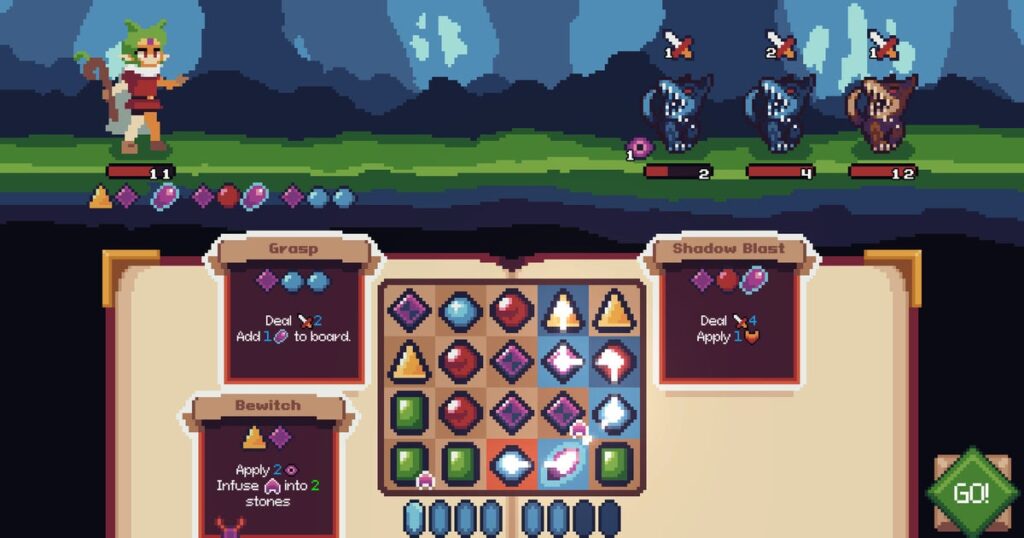 Witching Stone has you joining up shapes into spells and is massively charming - here's a demo